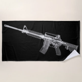 Serviette De Plage Rayon X AR15 militaire d'arme à feu du fusil AR-15