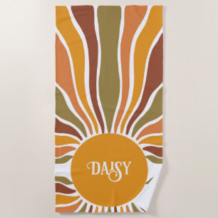 Serviette De Plage Rayons solaires rétroactifs personnalisés
