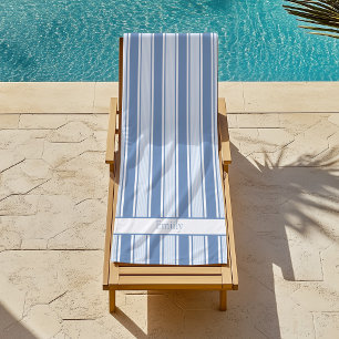 Serviette De Plage Rayure de chaise longue en bleu ciel et mer