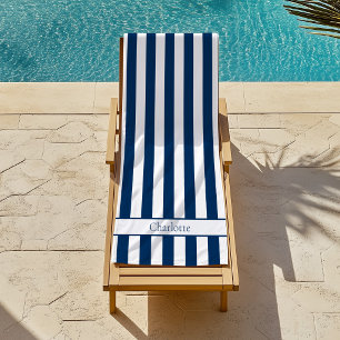 Serviette De Plage Rayure de plage décontractée en bleu marine