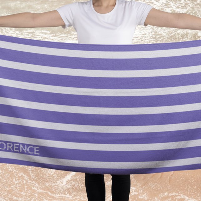 Serviette De Plage Rayures de cabane de couleur périphérique - servie (Créateur téléchargé)