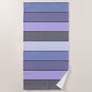 Serviette De Plage Rayures de couleur violette et grise sur papier aq