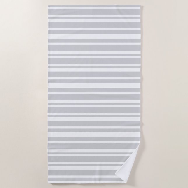 Serviette De Plage Rayures grises modernes (Devant)