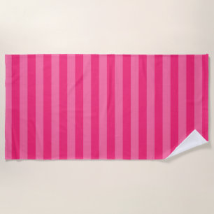 Serviette De Plage Rayures rose pâle et rose chaud