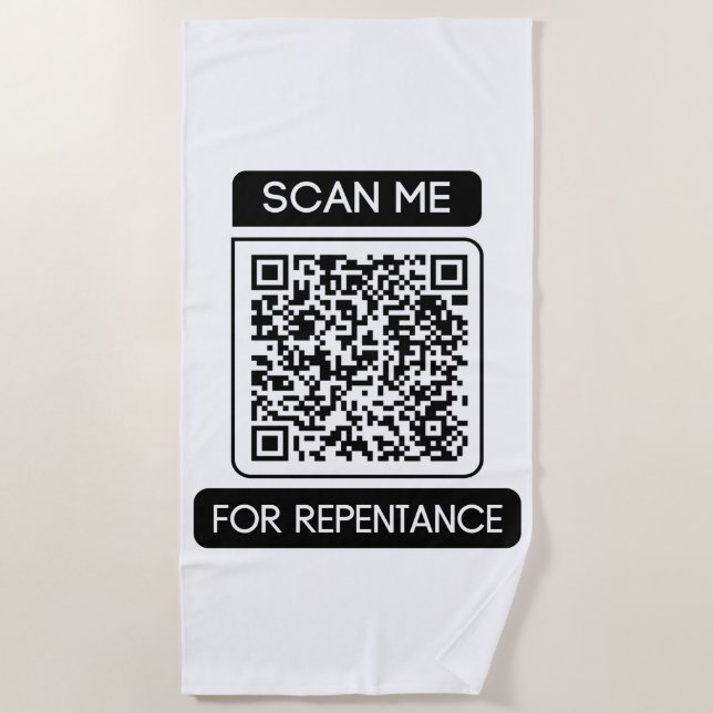 Serviette De Plage Rechercher un code QR de repentance (Devant)