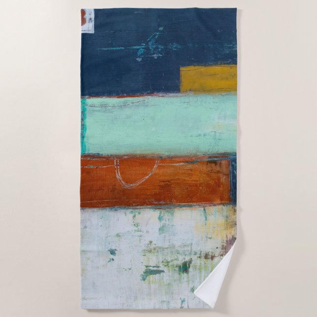 Serviette De Plage Rectangles Abstraites (Devant)