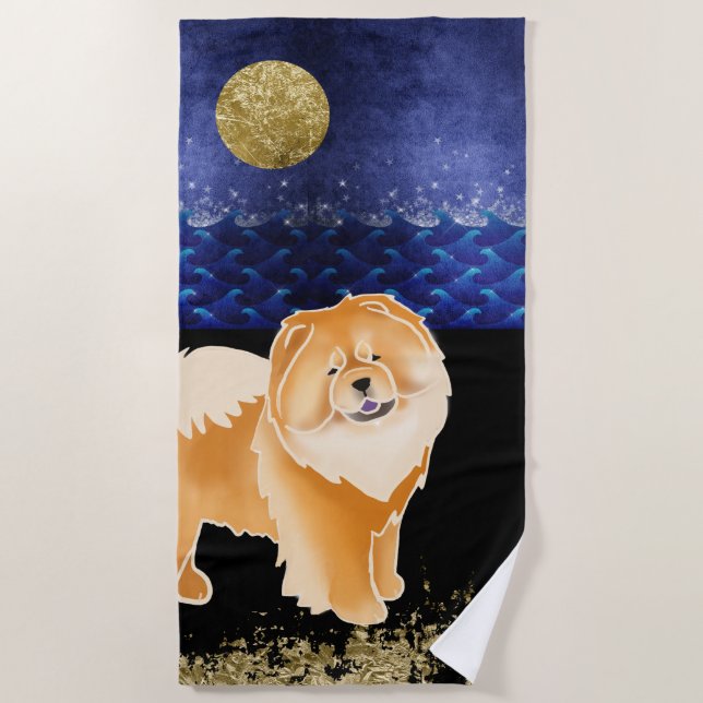 Serviette De Plage Red Gingko the Chow Beach Towel (Devant)