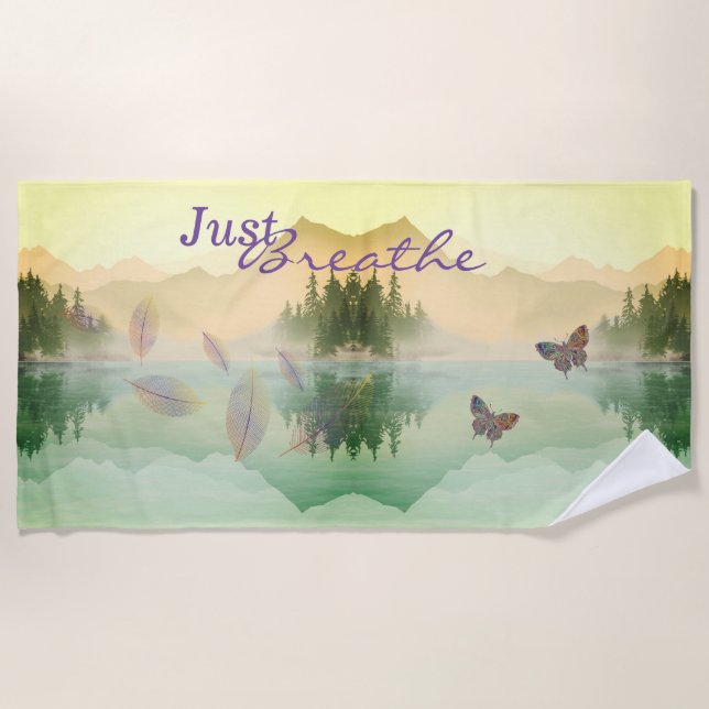 Serviette De Plage Réflexion de la montagne Citrus JUSTE PLEINER (Devant)