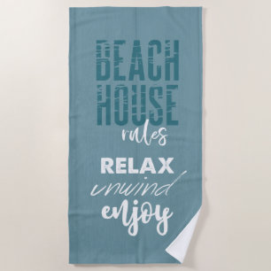 Serviette De Plage Règlement de la maison de plage : Détendez-vous Pr