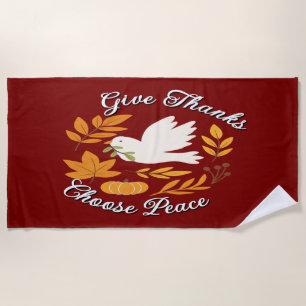Serviette de plage 'Remerciez, Choisissez la Paix'