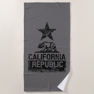 Serviette De Plage RÉPUBLIQUE DE CALIFORNIE Drapeau de l'Etat Grunge 