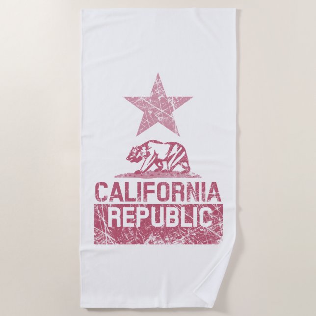Serviette De Plage RÉPUBLIQUE DE CALIFORNIE Un grondement d'Etat sur  (Devant)