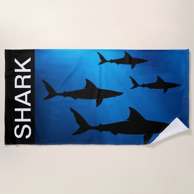 Serviette De Plage Requins frais sous-marins (Devant)