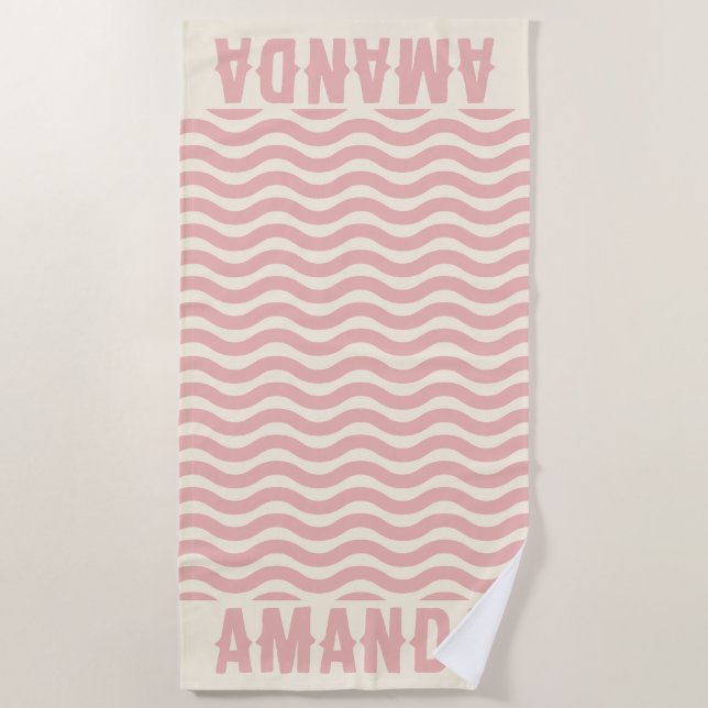 Serviette De Plage Retro Concordance personnalisée vacances d'été (Devant)