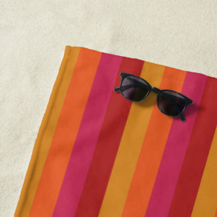 Serviette De Plage Rétro frais barre les années 70 l'or de rose de