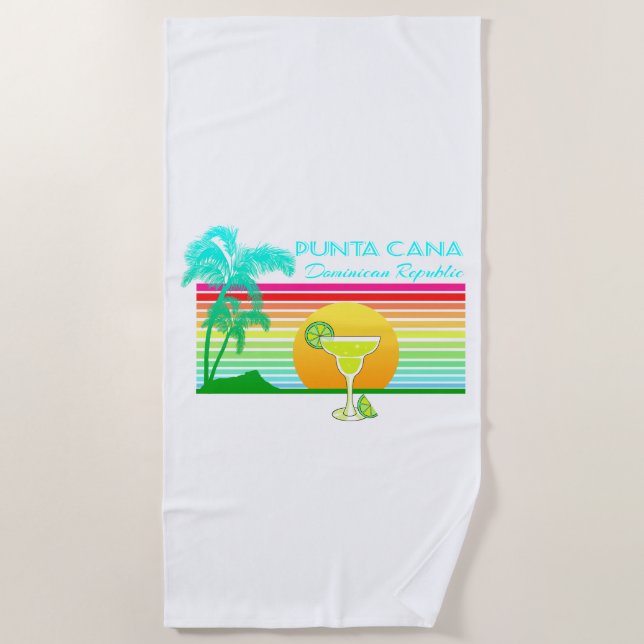 Serviette De Plage Rétro margarita de Punta Cana de plage (Devant)