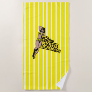 Serviette De Plage retro myrtbeach