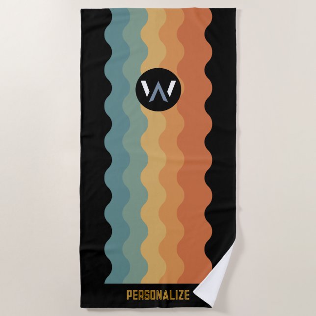Serviette de plage - Retro Stripes 2 (Devant)