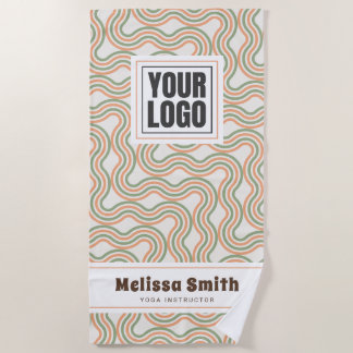 Serviette De Plage Retro Wavy Abstract Pattern Custom Beach Towel