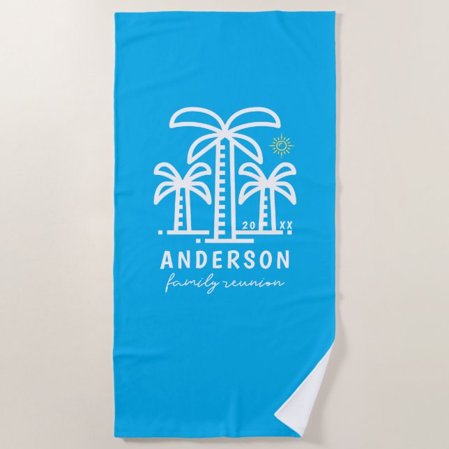 Serviette De Plage Retrouvailles familiales personnalisées (Devant)