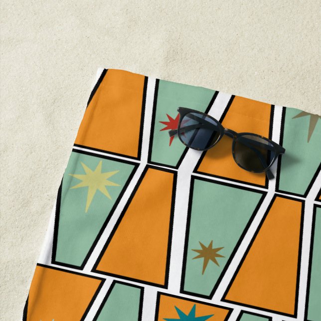 Serviette De Plage Rhombuses with Starbursts  (En situation)