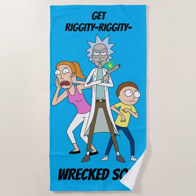 Serviette De Plage RICK ET MORTY™ | Rick, Morty et Summer (Devant)
