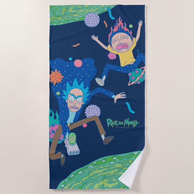 Serviette De Plage RICK ET MORTY™ | Saut de portail infecté (Devant)