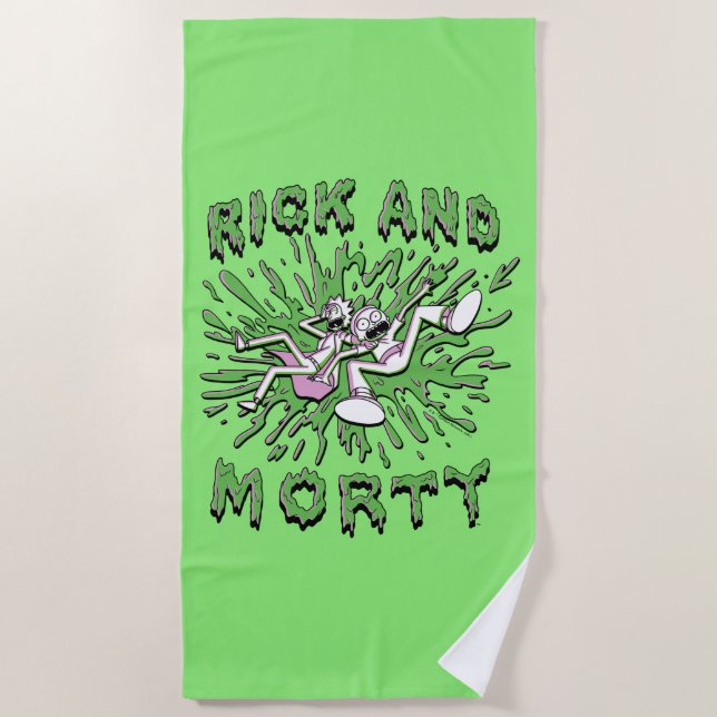 Serviette De Plage RICK ET MORTY™ | Tomber Dans La Tva Acide (Devant)