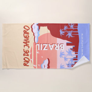 Serviette De Plage Rio de Janeiro Brésil Travel Art Retro Poster