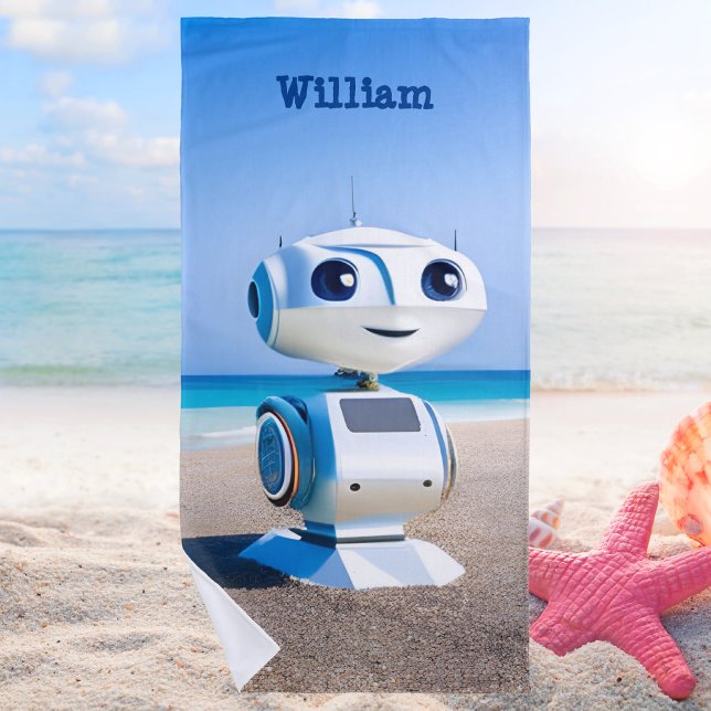 Serviette De Plage Robot Boys mignon et coloré moderne (Créateur téléchargé)