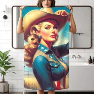 Serviette De Plage Rodeo Pin-up Vintage