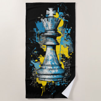 Serviette De Plage Roi d'échecs Art Graffiti – Illustration de Straté