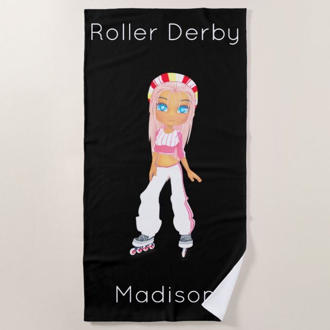 Serviette de plage Roller Derby (Devant)