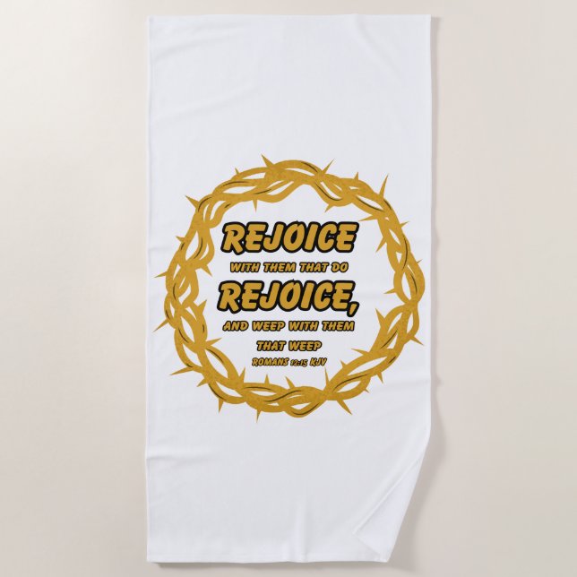 Serviette De Plage Romans 12:15 KJV Bible Écriture Verse Plage Servie (Devant)