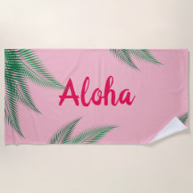 Serviette de plage rose Aloha