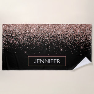 Serviette De Plage Rose Gold Blush Pink Parties scintillant Girl Mono