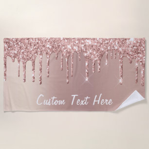 Serviette De Plage Rose Gold Parties scintillant Drivers Beach Towel 