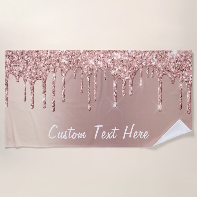 Serviette De Plage Rose Gold Parties scintillant Drivers Beach Towel  (Devant)