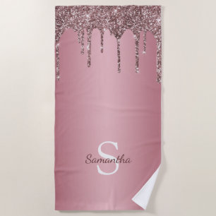 Serviette De Plage Rose Gold Rose Parties scintillant Drives Sparkle 