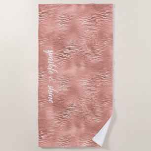 Serviette De Plage Rose Gold Zebra Print