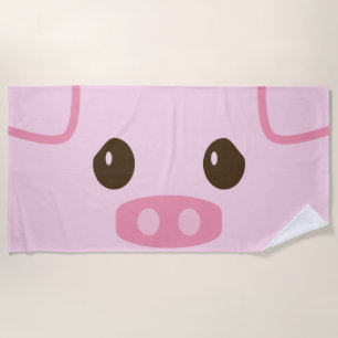 Serviette De Plage Rose Piggy Face