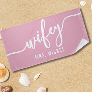 Serviette de plage rose vif