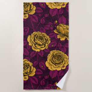 Serviette De Plage Roses jaunes