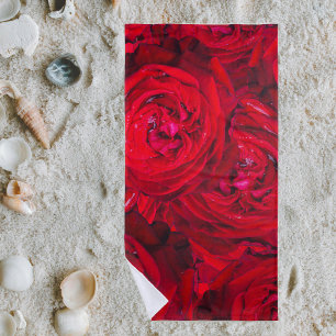 Serviette De Plage Roses rouges, motif floral