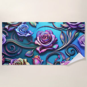 Serviette De Plage Roses sculptés