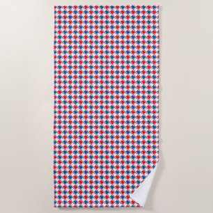 Serviette De Plage Rouge blanc et bleu Motif de base répétitive