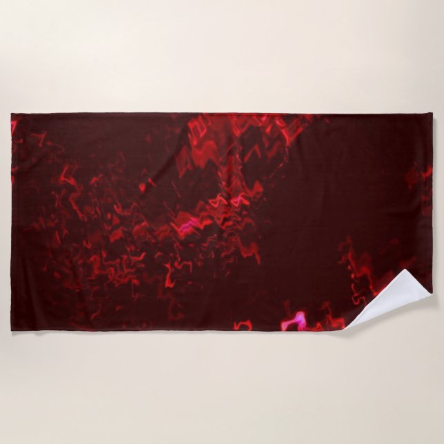 Serviette de plage rouge éclatante 70 po x 35 po (Devant)