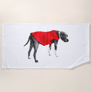 Serviette De Plage Rouge Rivage, Marche Décontractée