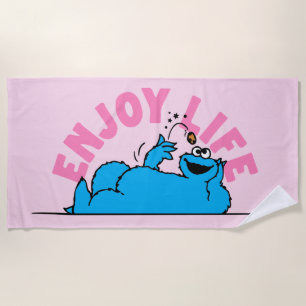 Serviette De Plage Rue Sésame   Cookies Monster Enjoy Life