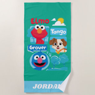 Serviette De Plage Rue Sésame   Elmo, Tango, & Grover Park Graphic